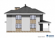 Фасады: Газобетонный коттедж в стиле Ф.Л. Райта по проекту М437  | СК Мера