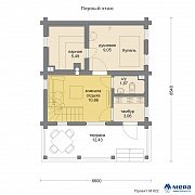 Планировки: Дом-баня из клееного бруса по проекту M022 