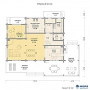 Планировки: Дом из клееного бруса по проекту M340  | СК Мера