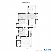 Планировки: Двухэтажный коттедж в стиле Райта по проекту M463 
