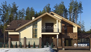 Фасады: Дом из кирпича в Охтинском парке 300 кв.м. №3