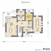 Планировки: Дом из кирпича  по проекту М219 