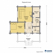 Планировки: Дом-баня из клееного бруса по проекту M017  | СК Мера