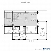 Планировки: Небольшой дом из клееного бруса по проекту M392 