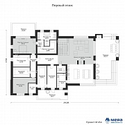 Планировки: Коттедж в стиле Ф.Л. Райта по проекту М454  | СК Мера
