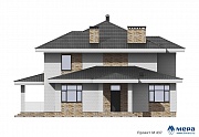 Фасады: Газобетонный коттедж в стиле Ф.Л. Райта по проекту М437  | СК Мера