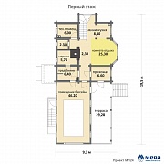 Планировки: Дом из клееного бруса по проекту M124 