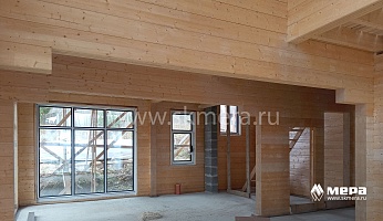 Фасад и процесс строительства: Дом из клееного бруса 200х240 по проекту М413  №10