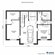 Планировки: Комбинированный дом на уклоне по проекту М387 