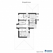 Планировки: Двухэтажный коттедж в стиле Райта по проекту M463 