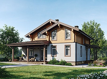 Небольшой комбинированный дом по проекту М400 | СК Мера