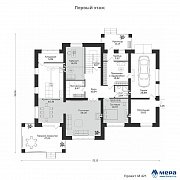 Планировки: Кирпичный коттедж с гаражом по проекту М421  | СК Мера