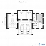 Планировки: Кирпичный гараж по проекту М044  | СК Мера