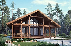 Дом в скандинавском стиле из клееного бруса по проекту M395 