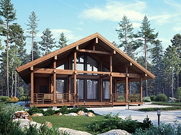 Дом в скандинавском стиле из клееного бруса по проекту M395 | СК Мера