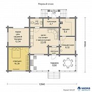 Планировки: Дом из клееного бруса по проекту M221  | СК Мера