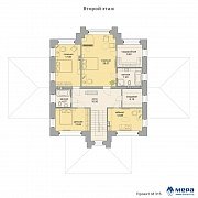 Планировки: Дом из кирпича в стиле Ф.Л. Райта по проекту M315  | СК Мера